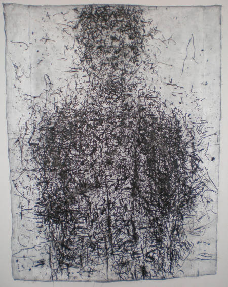 'Depiction od Self No. 3'.
Ink and Acrylic on Canvas,
Approx 210 x 170cm